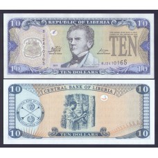 Либерия 10 долларов 2003г.